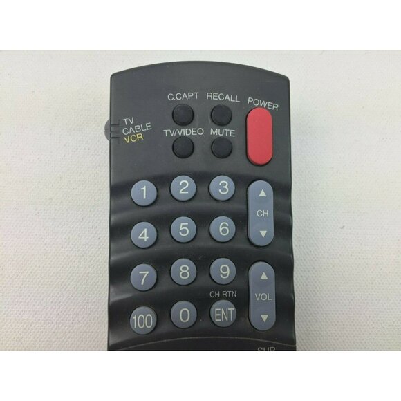 Toshiba CT-9854 Remote Control Black Classic TV/VCR Remote Red Power Button - Picture 2 of 12